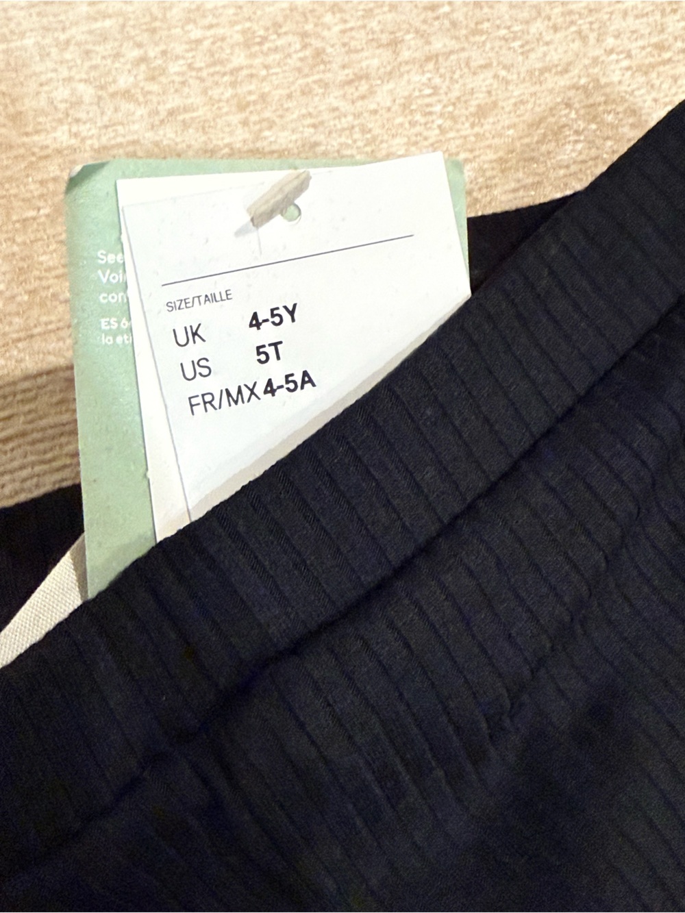 H&M Black Ribbed Wide-Leg Pants - Picture 3 of 4